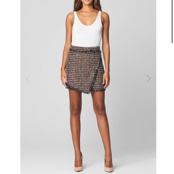 BLANK NYC**Plaid Tweed Brown/Bl./Gold Skirt**Size 27 $88 - Picture 3 of 12